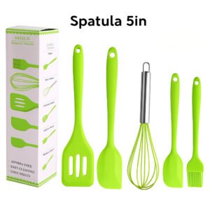 SET SPATULA SILIKON 5IN1 JUMBO Alat Masak Sutil Kocokan Silicon Anti Lengket Tahan Panas Serbaguna