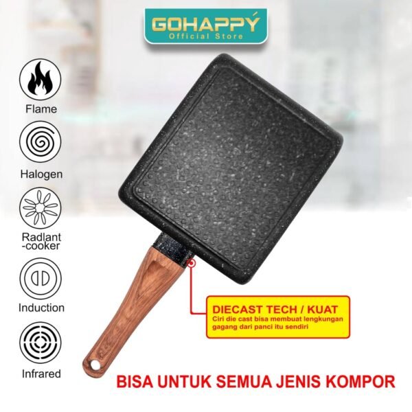 Tamagoyaki Wajan Telur Frypan Anti Lengket Panci Martabak Grill Egg Pan - Alat Masak Panggang Penggorengan Breakfast Barbeque