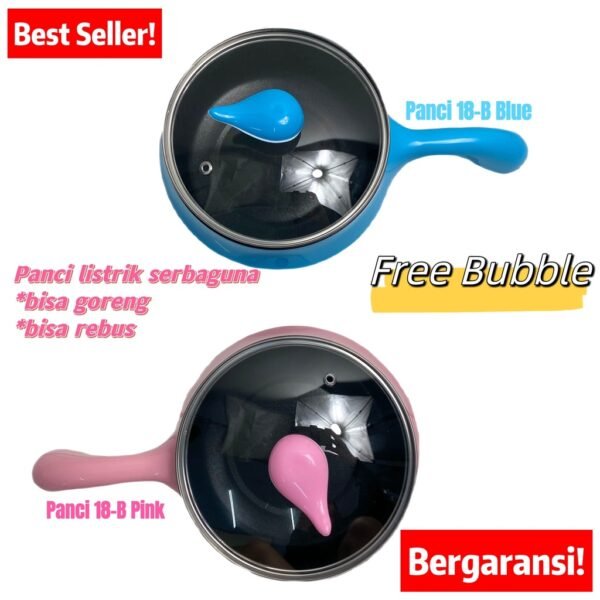 POT Listrik Panci Listrik Serbaguna 1.2L - Panci MultiFungsi - Panci Rebus Tumis Penggorengan Anti Lengket - Kompor listrik mini - Panci Mini