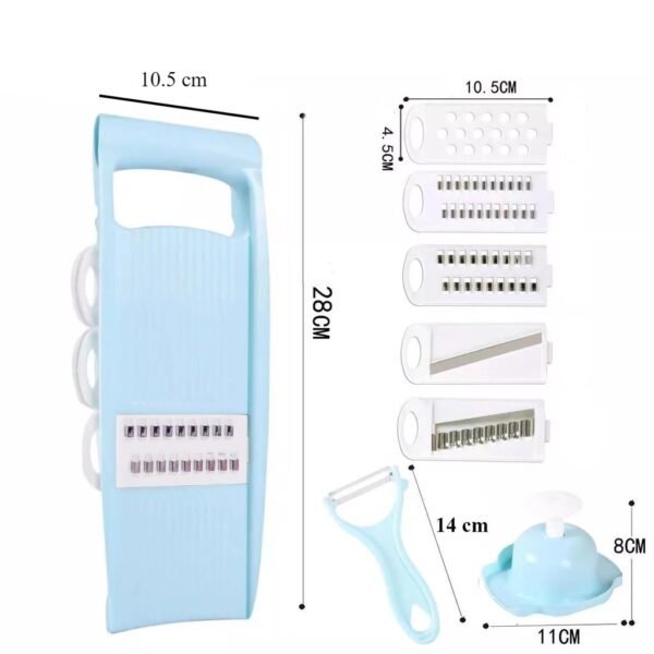 Yuma Parutan Set 7 In 1 / 7in1 Parutan Kentang Dengan 5 Pcs Pisau Berubah Multifungsi Keripik Kentang Pengiris / Alat Dapur Multifungsi, Parutan Sayuran, Pemotong Kentang, Alat Dapur, Peralatan Dapur, Perlengkapan Dapur