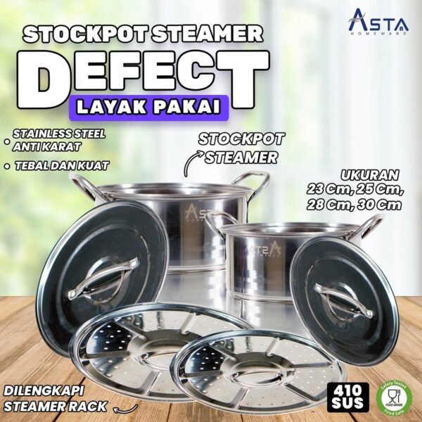 Panci Dandang Kukus - Kukusan Stainless Steel - Tebal Stockpot Steamer