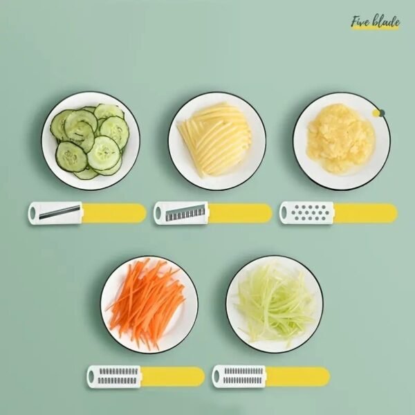 Yuma Parutan Set 7 In 1 / 7in1 Parutan Kentang Dengan 5 Pcs Pisau Berubah Multifungsi Keripik Kentang Pengiris / Alat Dapur Multifungsi, Parutan Sayuran, Pemotong Kentang, Alat Dapur, Peralatan Dapur, Perlengkapan Dapur