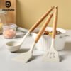 Spatula Set Putih 3 PC Sutil Silicone Alat Masak Silikon Tahan Panas 3 IN 1 Sendok Masak Sup - Sendok Dapur Turner