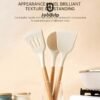 Spatula Set Putih 3 PC Sutil Silicone Alat Masak Silikon Tahan Panas 3 IN 1 Sendok Masak Sup - Sendok Dapur Turner