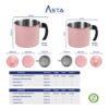 Saringan Minyak Stainless - Filter Rapat SUS 304 - Oil Pot 1.3 & 1.6 Liter Pink | Asta Homeware