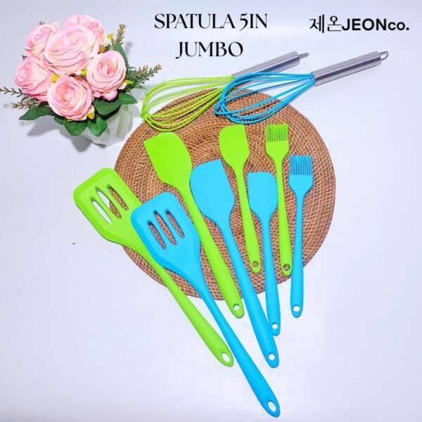 SET SPATULA SILIKON 5IN1 JUMBO Alat Masak Sutil Kocokan Silicon Anti Lengket Tahan Panas Serbaguna