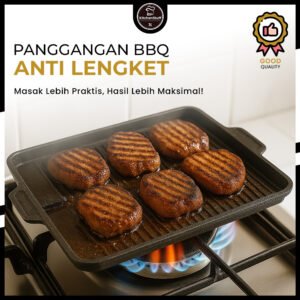 Grill Pan BBQ Yakiniku 37x26cm - Panggangan Anti-Lengket untuk Rumah dan Outdoor | KITCHEN STUFF