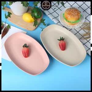 Piring Oval Makanan Buah Kue Bahan Jerami Gandum KITCHEN STUFF