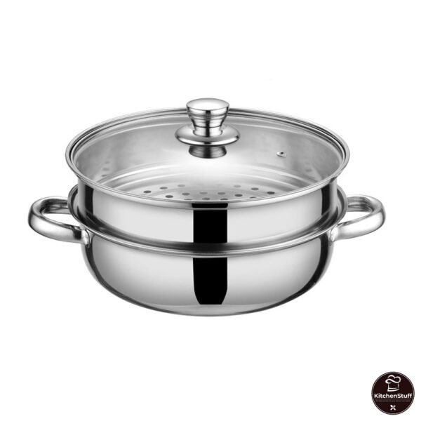 sg-11134201-7reno-m23d2e5ofxlp04 Panci Steamer 2 Tingkat Stainless Steel 28Cm Kukus dan Rebus KITCHEN STUFF