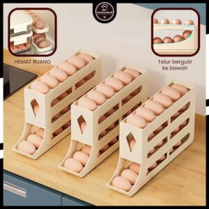 Rak Penyimpanan Telur Praktis 4 Tingkat Box Telur Minimalis KITCHEN STUFF