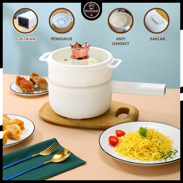 Panci Listrik Serbaguna 2L 20Cm Dengan Gagang Panjang | KITCHEN STUFF