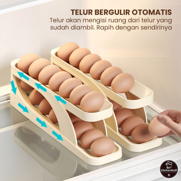 Rak Penyimpanan Telur Praktis 4 Tingkat Box Telur Minimalis KITCHEN STUFF