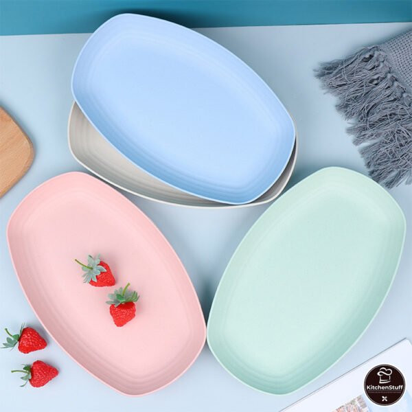 Piring Oval Makanan Buah Kue Bahan Jerami Gandum KITCHEN STUFF