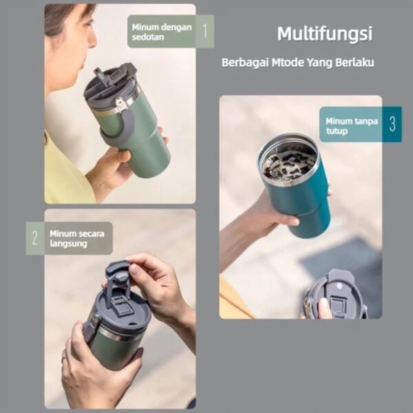 Vacuum Classic Mug - Hot and Cold Summer Stainless Steel Tumbler Botol Minum Stainless Steel 900ml