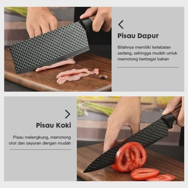 sg-11134201-824ho-menzat2xvthg3b Bilikot - Pisau Dapur Set 6in1 High Quality Stainless Steel Multifungsi Pisau Koki Alat Dapur Knife