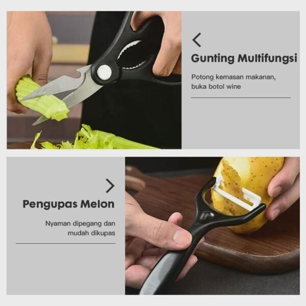 sg-11134201-824i9-menzatgxxb7rd2 Bilikot - Pisau Dapur Set 6in1 High Quality Stainless Steel Multifungsi Pisau Koki Alat Dapur Knife