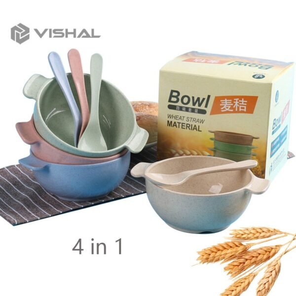 Set Mangkuk Tempat Makan Anak - Wheat Straw Character Bowl for Toddler Mangkuk Binaural VS-13