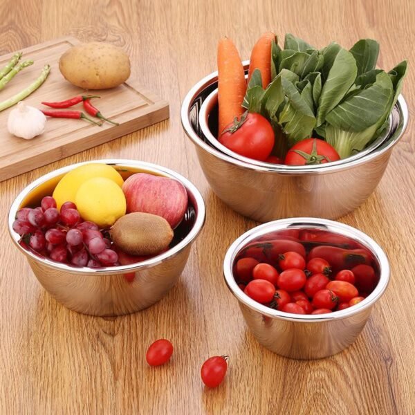 baskom stainless tebal aneka ukuran 18, 20, 22, 24, 26 cm