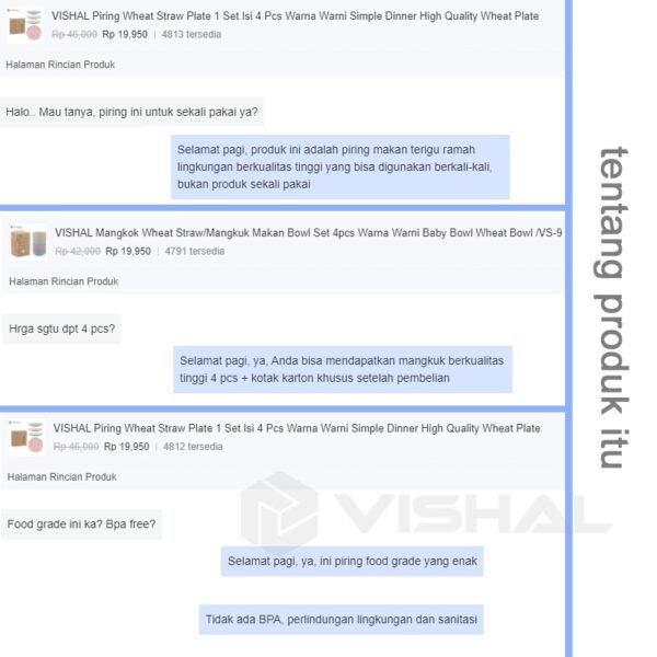 Mangkok Set 4pcs Wheat Straw/Mangkuk Makan Bowl Warna Warni Baby Bowl Wheat Bowl