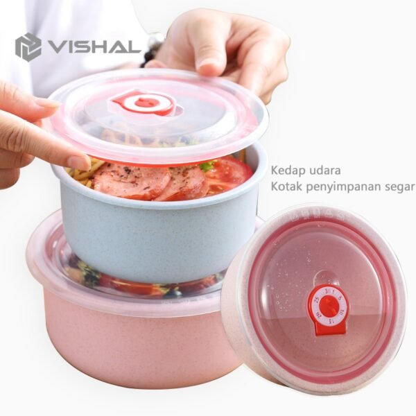 Kotak Pengawet 3 in 1  Kedap Udara Mangkuk Dengan Penutup Gandum Mangkuk Berkapasitas Besar VS
