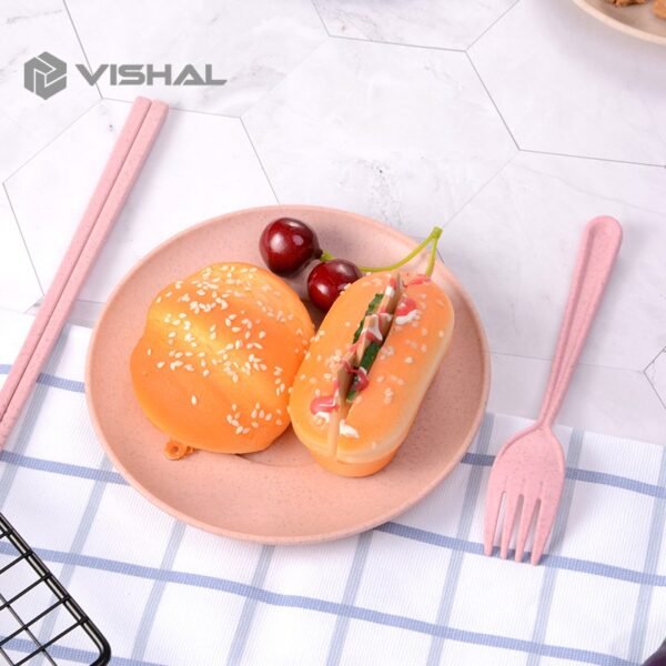 392d092084ebe25ad361a969ec6edc6b Piring KECIL Wheat Straw Plate 1 Set Isi 4 Pcs Warna Warni Simple Dinner High Quality Wheat