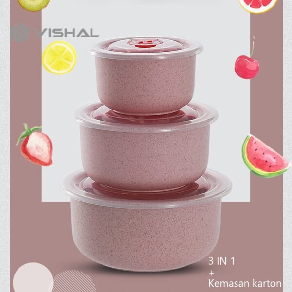 Kotak Pengawet 3 in 1  Kedap Udara Mangkuk Dengan Penutup Gandum Mangkuk Berkapasitas Besar VS