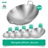 Wajan Stainless Tebal Kuali Premium  dengan Pegangan Stainless Steel Kuali Besar Katel Anti Lengket