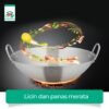 Wajan Stainless Tebal Kuali Premium  dengan Pegangan Stainless Steel Kuali Besar Katel Anti Lengket