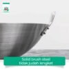 Wajan Stainless Tebal Kuali Premium  dengan Pegangan Stainless Steel Kuali Besar Katel Anti Lengket