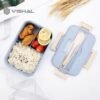 Lunch Box Kotak Bekal Makan Jerami Gandum kotak makan ​1000ml 4 In 1 Free Sendok Tempat Makan
