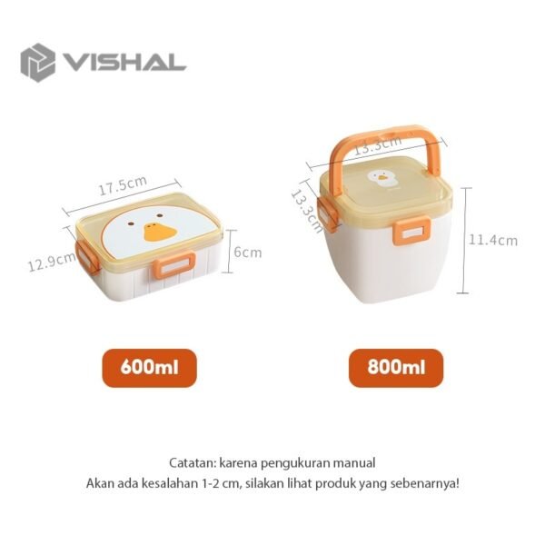 Lunch Box PP Jerami Gandum With Karakter Kartun Kotak Bento BPA Free + Sendok