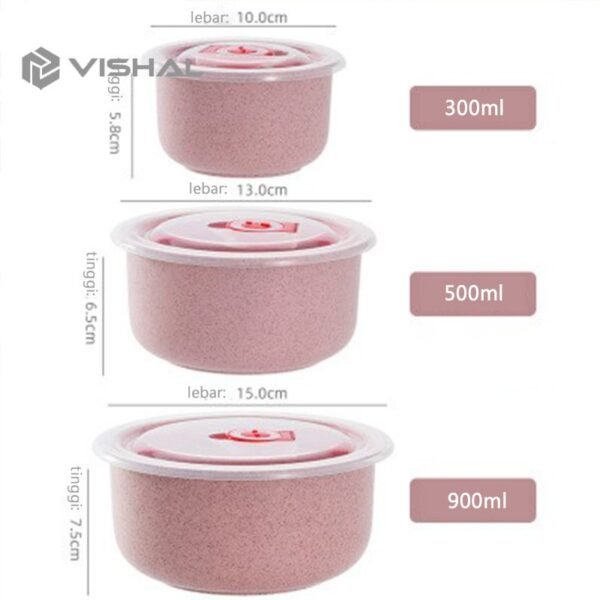 Kotak Pengawet 3 in 1  Kedap Udara Mangkuk Dengan Penutup Gandum Mangkuk Berkapasitas Besar VS