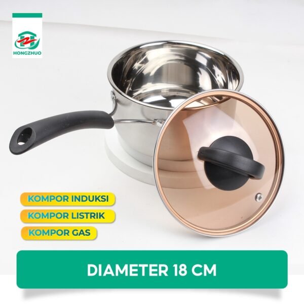 Panci Kuah Panci Mpasi Anti Lengket Stainless Dengan Gagang 18/20CM
