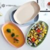 64c2197ae32c176bd47ae5d3fd80be84 Set Piring Bentuk Oval Kotak Mix Warna Isi 4 Pcs Lonjong Dinner Plate