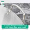 Wajan Stainless Tebal Kuali Premium  dengan Pegangan Stainless Steel Kuali Besar Katel Anti Lengket