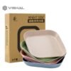 Piring KECIL Makan Bentuk Kotak Wheat Straw Square Plate Warni Set 4 In 1 Square Plate Dinner