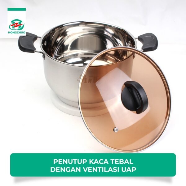 Panci Sup Kuah Soup Pot Panci Mpasi Full Stainless Steel 20/22/24/26