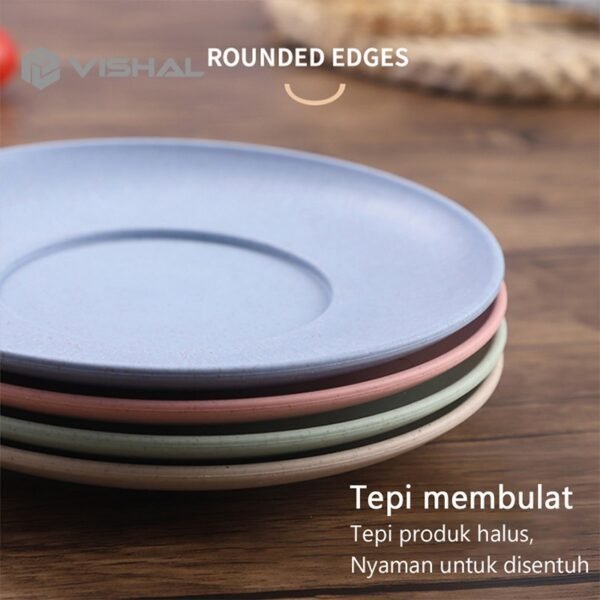 ae91c3c3ec20abfee51be0c7eb9f3875 Piring KECIL Wheat Straw Plate 1 Set Isi 4 Pcs Warna Warni Simple Dinner High Quality Wheat