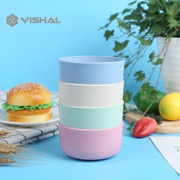 Mangkok Set 4pcs Wheat Straw/Mangkuk Makan Bowl Warna Warni Baby Bowl Wheat Bowl