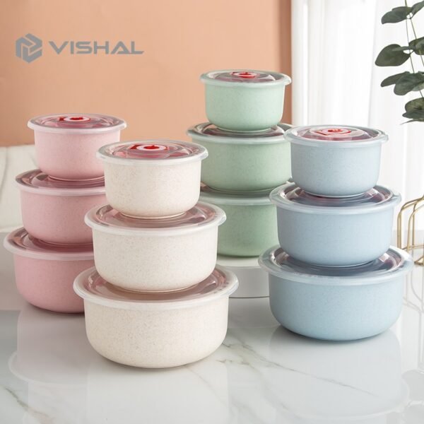 Kotak Pengawet 3 in 1  Kedap Udara Mangkuk Dengan Penutup Gandum Mangkuk Berkapasitas Besar VS