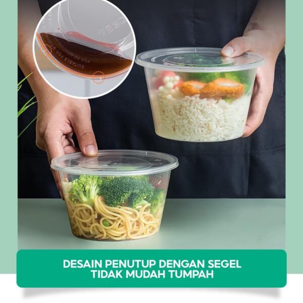 Mangkok Plastik Kotak Makan Pudding Bulat Wadah Salad Food Container
