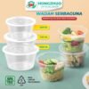 Mangkok Plastik Kotak Makan Pudding Bulat Wadah Salad Food Container