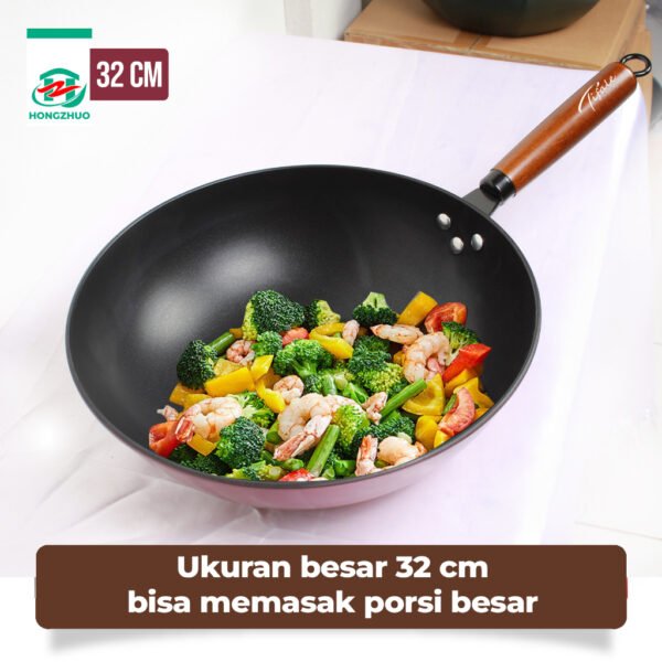 Wajan Penggorengan Anti Lengket Batu Medis Ukuran 32 CM Diamond Wok Pan TKIS