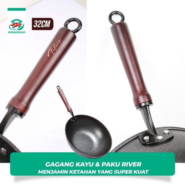id-11134207-7qukz-lg4nki3hd11b2c Wajan Maifan Wajan Batu Medis 32CM Anti Lengket Cocok Segala Jenis Kompor Gagang Kayu Premium Anti Leleh