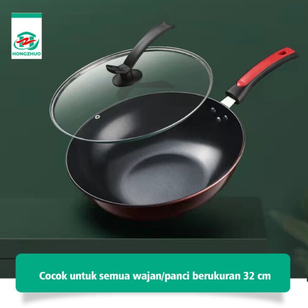 Tutup Wajan Penggorengan / Tutup Panci Bahan Kaca dan Tebal Ukuran 32cm