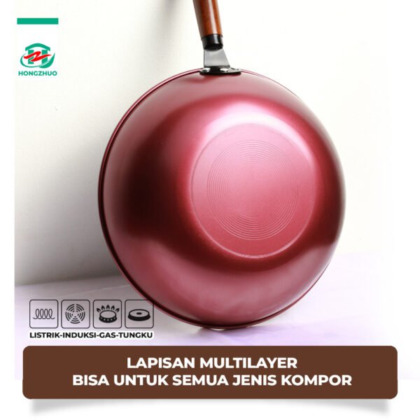 Wajan Penggorengan Anti Lengket Batu Medis Ukuran 32 CM Diamond Wok Pan TKIS