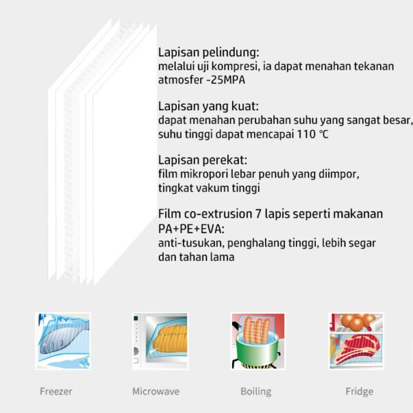 10PCS Plastik Vacum | Vacuum | Vakum Bag Sealer Makanan Tipe Polos / Embos Emboss Embossed Murah Satuan