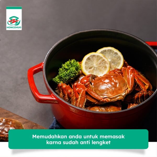 Panci 24CM Enamel Besi Cor Panas Merata Anti Lengket