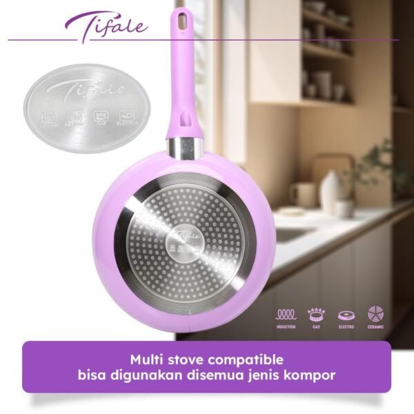 Aesthetic Jolie Wokpan 26CM Lavender Panci Granit Marble Anit Lengket Panci Mpasi