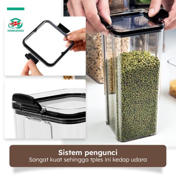 Toples Kotak Snack Kedap Udara Penyimpanan Bening Cereal Kontainer Makanan Food Storage Jar Container